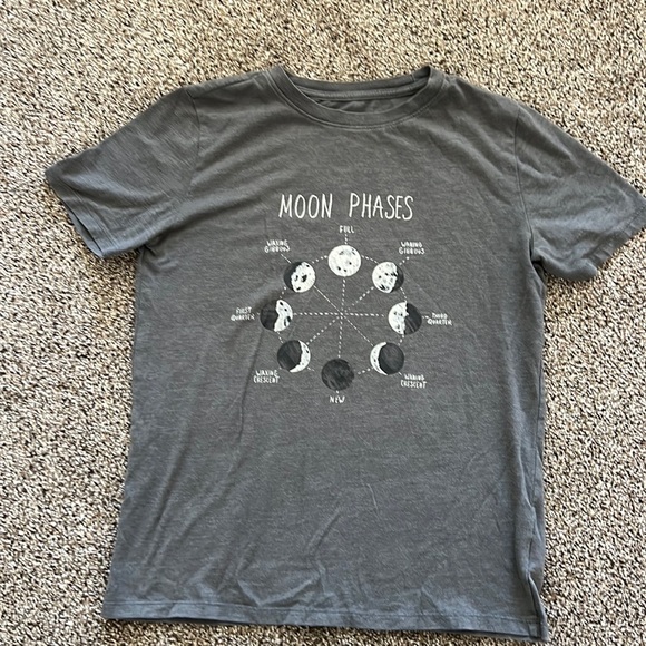 Moon Phases boys tee cat and Jack Sz 12-14 gray - Picture 1 of 3